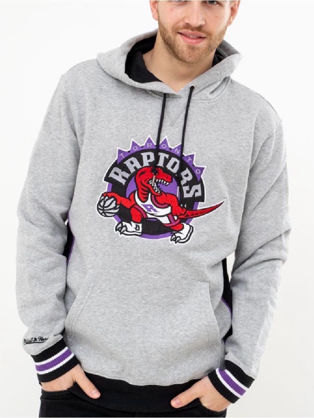 Mitchell and Ness NBA Toronto Raptors Grey Hoodie Sweatshirt (NWT)
